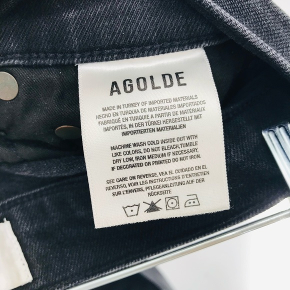 Agolde Nico High Rise Skinny Jeans Distressed Black Size 25 - Picture 5 of 11